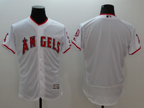 Angels of Anaheim Blank White Flexbase Authentic Collection Stitched MLB Jersey